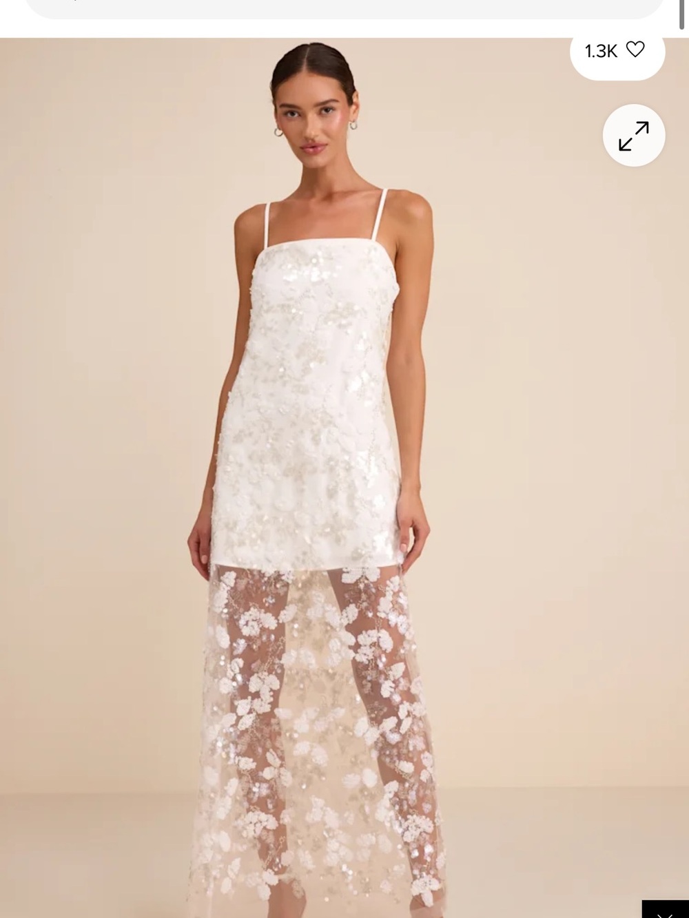 Lulu's White Floral Lace Slip Dress